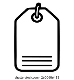 Blank Tag Outline Illustration: Perfect for Design Projects and Crafts