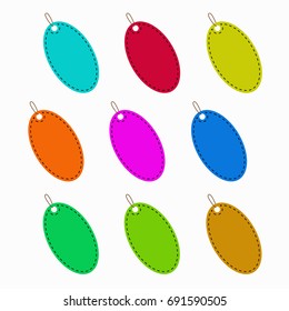 blank tag oval shape for element design in set