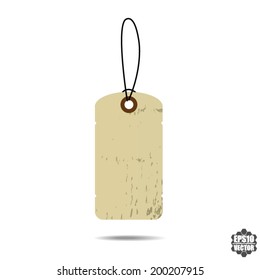 Blank tag tied . Vector.