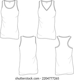 Blank tank tops design mock-up templates