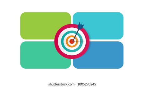 Blank target infographic with bullseye - Flat illustration vector