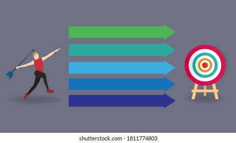 Blank target infographic with bullseye - Flat illustration vector