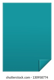 Blank teal background with stitched edge ready for your text / teal background