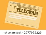 blank for telegram with date vector illustration