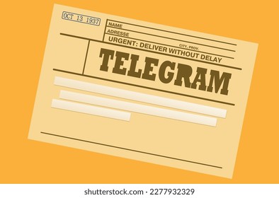 blank for telegram with date vector illustration