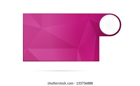 Blank template with abstract polygon pattern ready for your text / template with blank circle tag