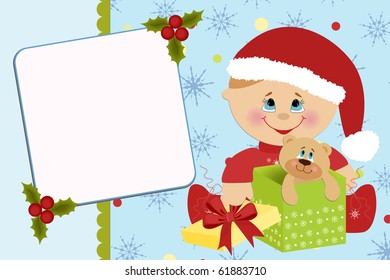 Blank template for baby's greetings card or photo frame (EPS10)