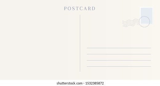 Blank Template Of A Backside Of Travel Postcard