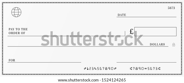 Blank Template Bank Cheque Checkbook Check Stock Vector (Royalty Free ...