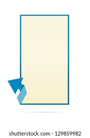 Blank template with blue frame ready for your text / template with arrow element