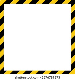 Blank template with a cautionary yellow and black striped border.