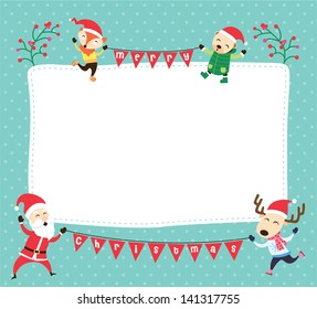Blank template for Christmas greetings card, postcard or photo frame