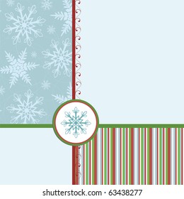 Blank template for Christmas greetings card, postcard or photo frame (EPS10)