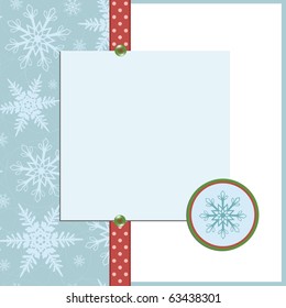 Blank template for Christmas greetings card, postcard or photo frame (EPS10)