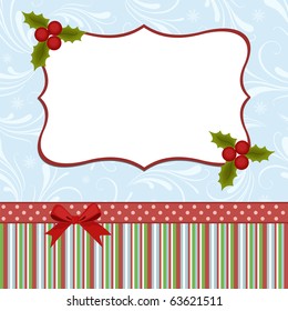 Blank template for Christmas greetings card, postcard or photo frame (EPS10)