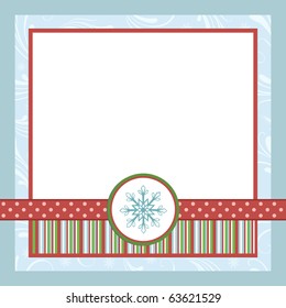 Blank Template For Christmas Greetings Card, Postcard Or Photo Frame (EPS10)