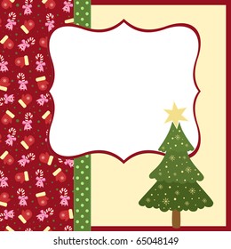 Blank template for Christmas greetings card, postcard or photo frame (EPS10)