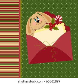 Blank template for Christmas greetings card, postcard or photo frame (EPS10)