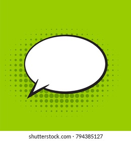 blank template comic speech bubble vector illustration with pop art style isolated on green background.