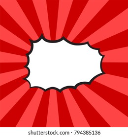 blank template comic speech bubble vector illustration with pop art style isolated on red background.