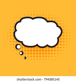 blank template comic speech bubble vector illustration with pop art style isolated on yellow background.