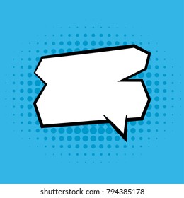 blank template comic speech bubble vector illustration with pop art style isolated on blue background.