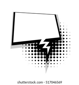 Blank template comic text speech square empty bubble halftone dot background style pop art. Creative composition idea conversation funny dialog, sketch explosion boom. Comics book balloon