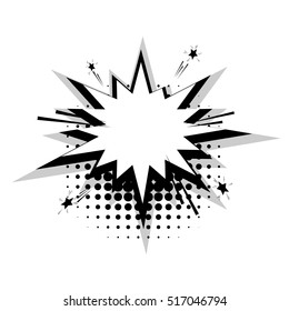 Blank template comic text speech star bubble halftone dot background style pop art. Creative composition idea conversation comic dialog balloon sketch explosion boom. Comics book balloon