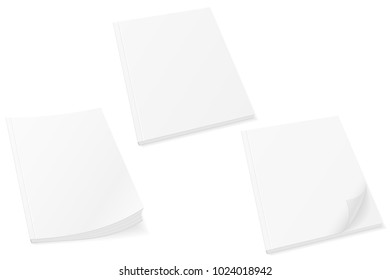 blank template cover of book booklet brochure magazine stock vector illustration isolated on white background