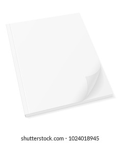 blank template cover of book booklet brochure magazine stock vector illustration isolated on white background