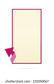 Blank template with dark pink frame ready for your text / blank template with arrow