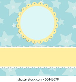 Blank template for greetings card in blue colors (EPS10)