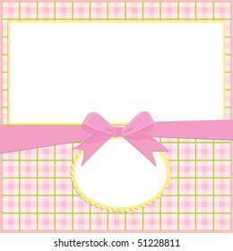 Blank template for greetings card or photo frame in pink colors (EPS10)
