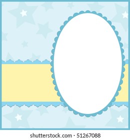 Blank template for greetings card or photo frame in blue colors (EPS10)