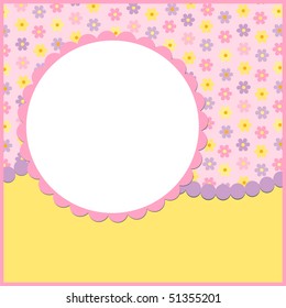 Blank template for greetings card or photo frame in pink colors (EPS10)