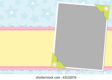 Blank template for greetings card, postcard or photo frame (EPS10)