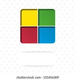 The blank template made out of four color segments / The square template / Four square