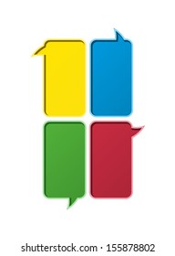 The blank template made out of four color speech bubbles / The speech bubbles template / The speech bubbles pattern