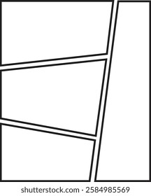 blank template panel layout storyboard comic manga grid collage. Blank page frame for comic book, photo collage, poster, flyer. Vector illustration