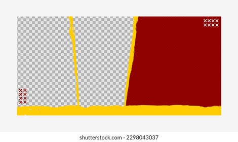 BLANK TEMPLATE PROMOTION BANNER FOR GENERAL BUSINESS WITH YELLOW AND RED COLOR