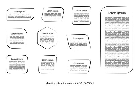 Diseño de cita de Plantilla en blanco. Cuadro de cotización y conjunto de Plantillas de burbuja de discurso. Vector de caja de cita de texto.