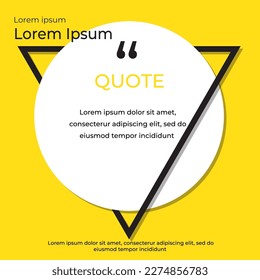 Blank template quote frame. blank speech, quote bubble. Text box isolated on color background. Vector illustration