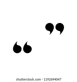 Blank template with quotes. Quotes icon. Quotation mark black isolated on white background. Vector illustration.