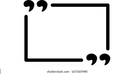 Blank template with quotes isolated on white. Quotes icon. Quotation mark black isolated on white background. Vector stock illustration