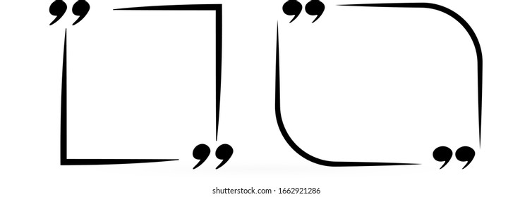 Blank template with quotes set isolated on white. Quotes icon. Quotation mark black isolated on white background. Vector stock illustration