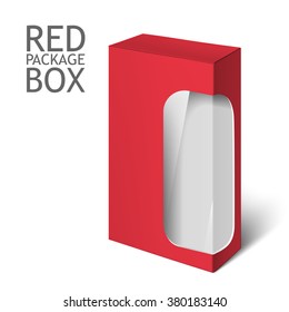 Blank template red realistic box ready for your design. Blank red packaging. Sample package. Blank template for design. Mockup Template. White Product Cardboard Package Box