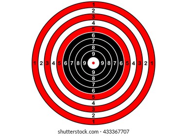 Blank template for sport target shooting competition. Clean target with numbers for shooting range or pistol shooting.vector 