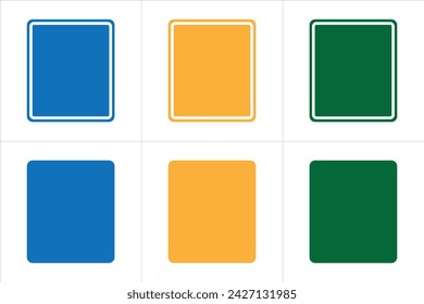 Blank Template Square traffic road sign with white background