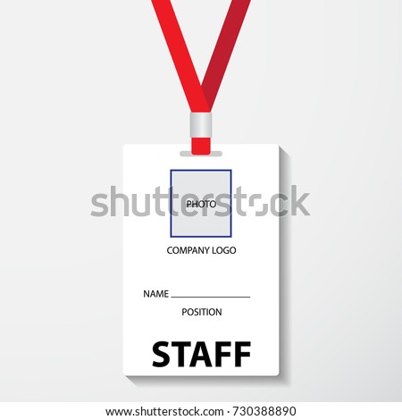 blank template staff employee identification card stock vector identification template