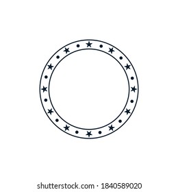 Blank template, stars and dots, frame. Vector isolated on white background.